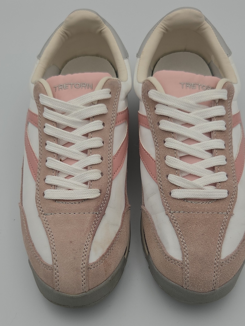 Tretorn Women's Pink & White Suede Sneakers Size 8.5